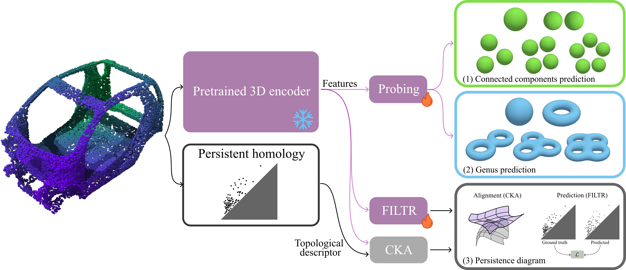 Preview image for the publication FILTR: Extracting Topological Features from Pretrained 3D Models